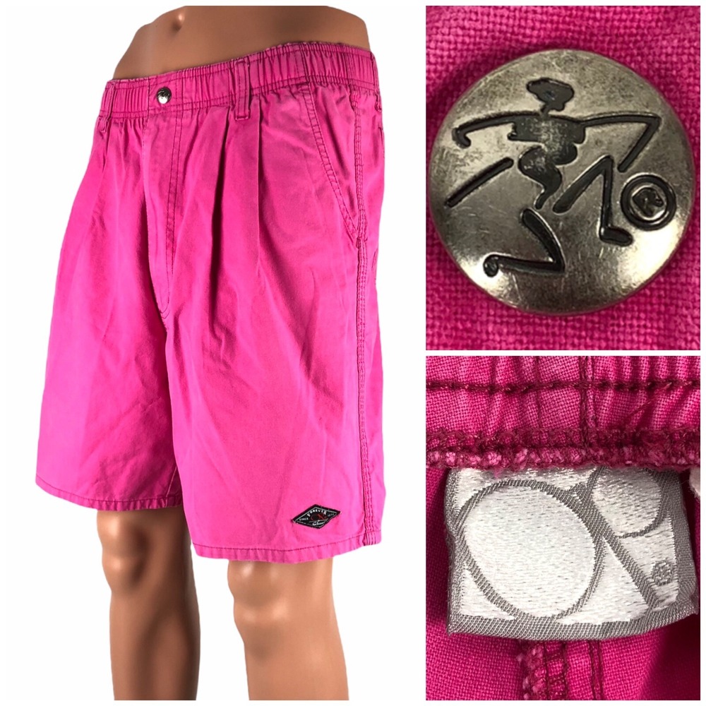 Ocean Pacific OP Men's Large Cotton Shorts Long Riders Surfer Pink Vintage Rare